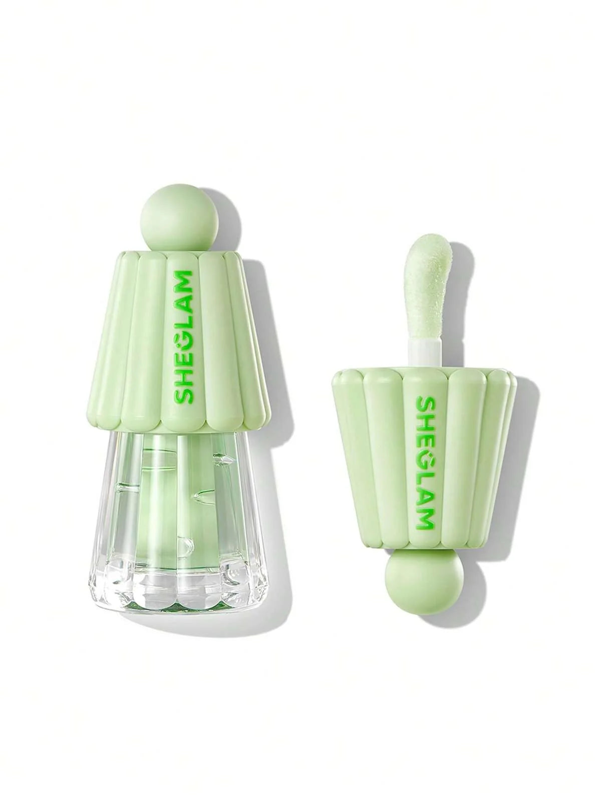 Sheglam makeup product with a green design on a white background