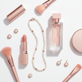 Ushvi Glow Collection Set - cosmetics and jewellery flat lay