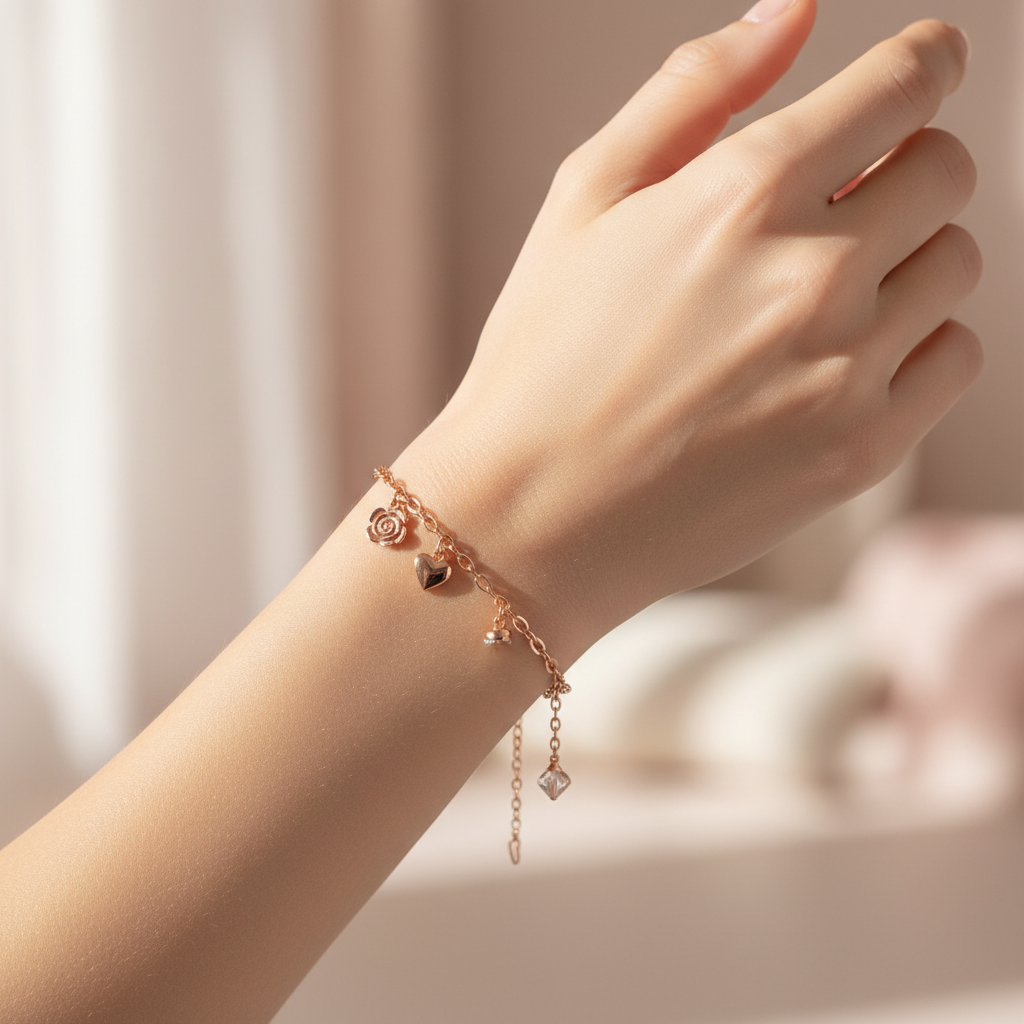 Ushvi Gold Charm Bracelet lifestyle