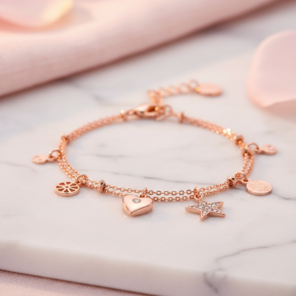 Ushvi Gold Charm Bracelet product shot